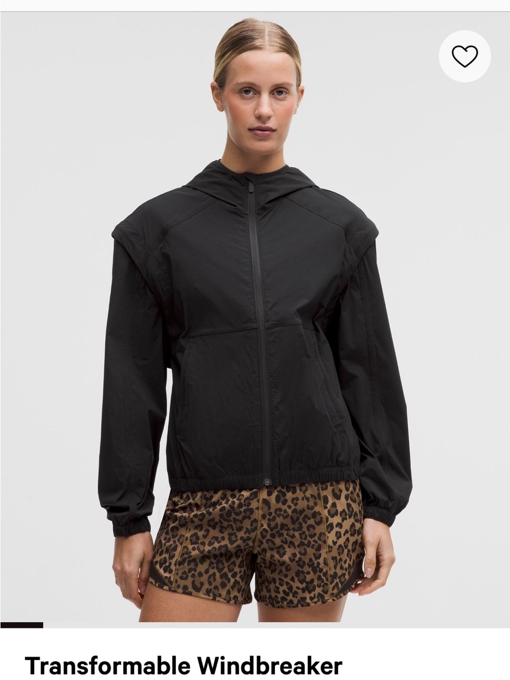 Transformable Windbreaker Jacket - leopard print